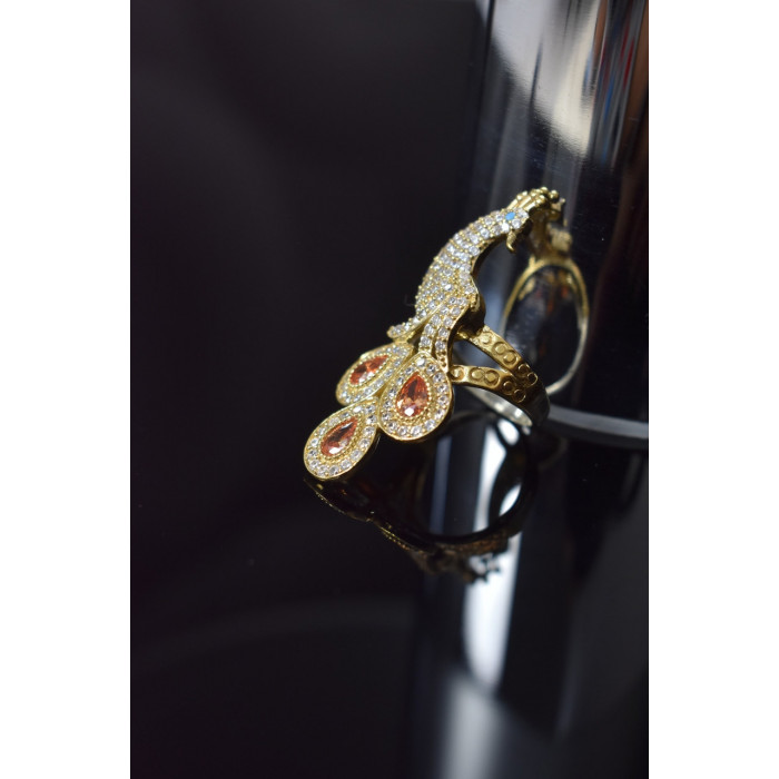 Sky Jewelry Серебряное кольцо *Жар-Птица* с камнем Гелиодор и вставкой из бирюзы