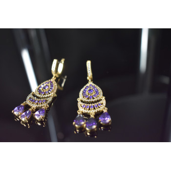 Sky Jewelry Серебряные серьги 925 пробы с камнями Алпанит