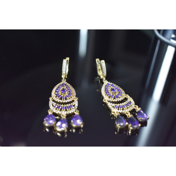 Sky Jewelry Серебряные серьги 925 пробы с камнями Алпанит