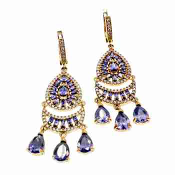 Sky Jewelry Серебряные серьги 925 пробы с камнями Алпанит