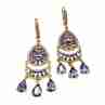 Sky Jewelry Серебряные серьги 925 пробы с камнями Алпанит