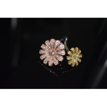 Sky Jewelry Серебряное кольцо 925 пробы с фианитами *Цветы*