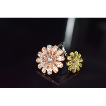 Sky Jewelry Серебряное кольцо 925 пробы с фианитами *Цветы*