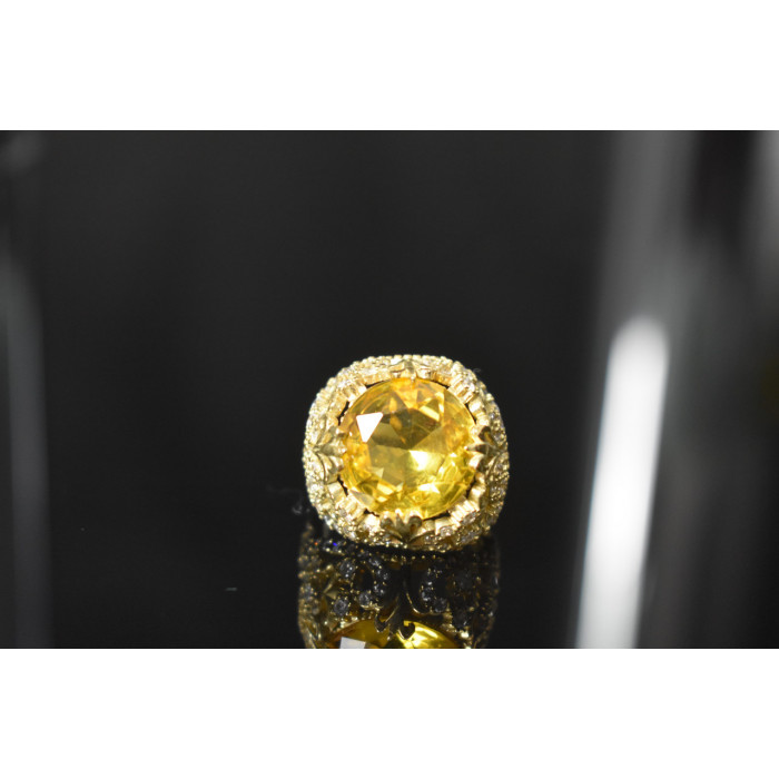 Sky Jewelry Серебряное кольцо 925 пробы с Желтым Алпанитом