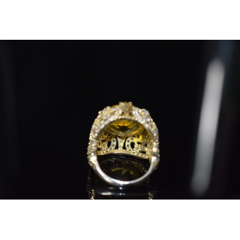 Sky Jewelry Серебряное кольцо 925 пробы с Желтым Алпанитом