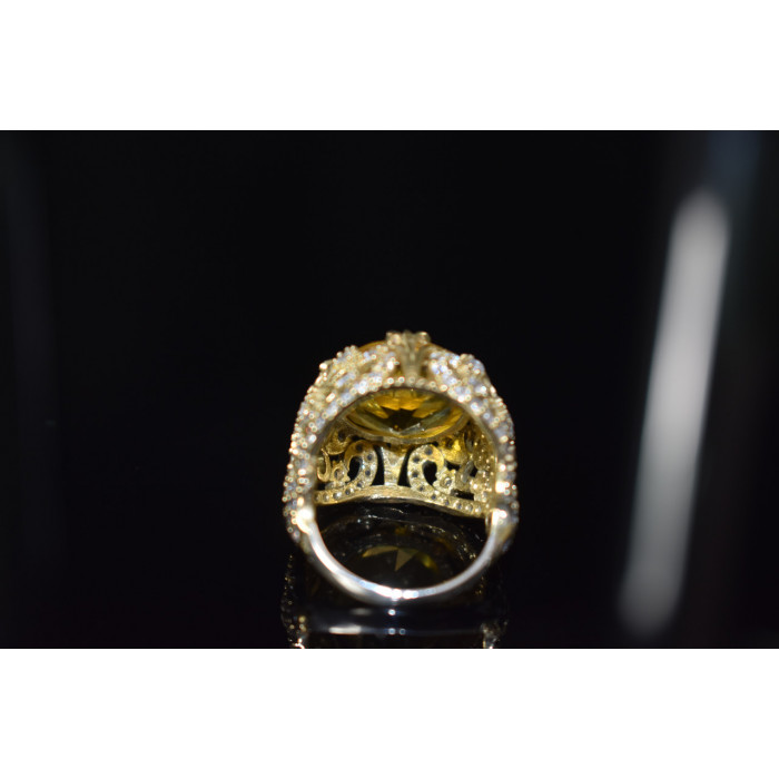 Sky Jewelry Серебряное кольцо 925 пробы с Желтым Алпанитом