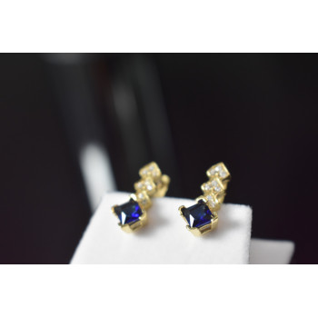 Sky Jewelry Серебряные серьги в позолоте с камнем Алпанит