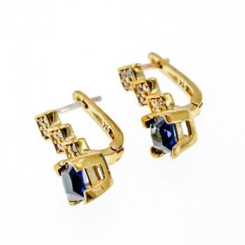 Sky Jewelry Серебряные серьги в позолоте с камнем Алпанит