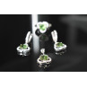 Sky Jewelry Серебряный комплект 925 пробы с Зеленым камнем Алпанит