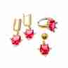 Sky Jewelry Комплект из серебра 925 проба в позолоте с красным камнем Алпанит