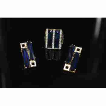 Sky Jewelry Серебряный набор с Синим камнем Алпанит