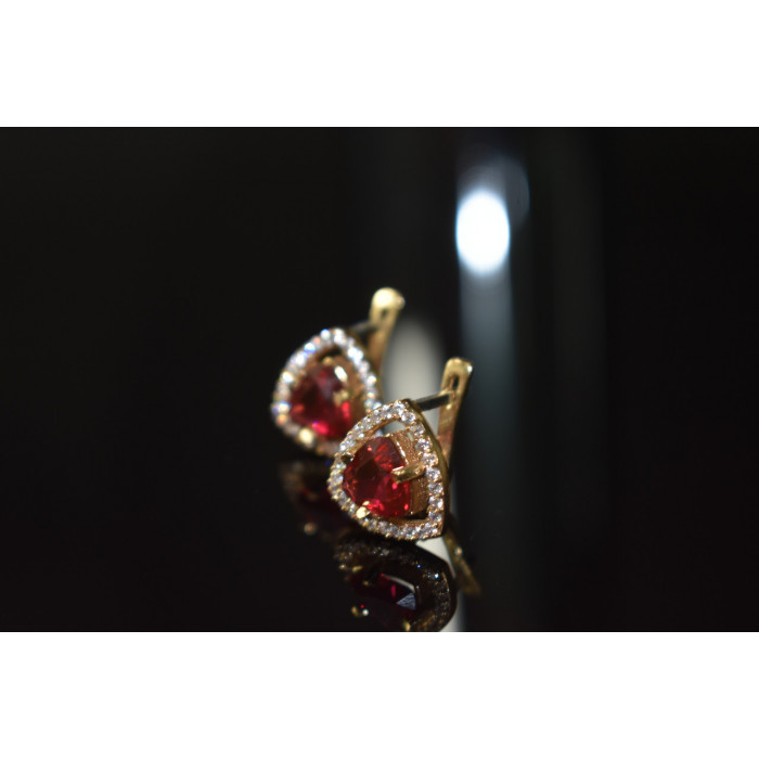 Sky Jewelry Серебряные серьги 925 пробы с Красным камнем Алпанит