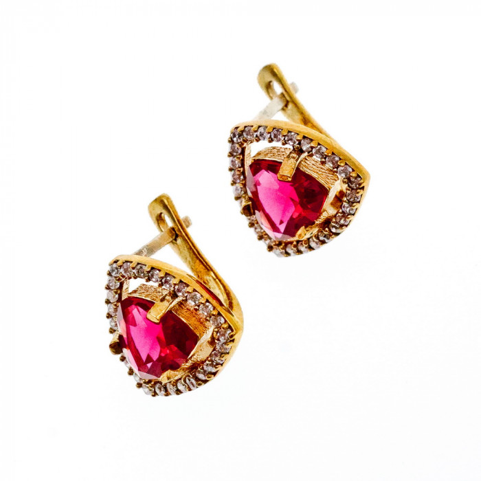 Sky Jewelry Серебряные серьги 925 пробы с Красным камнем Алпанит