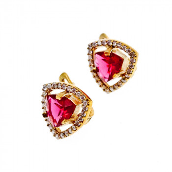 Sky Jewelry Серебряные серьги 925 пробы с Красным камнем Алпанит