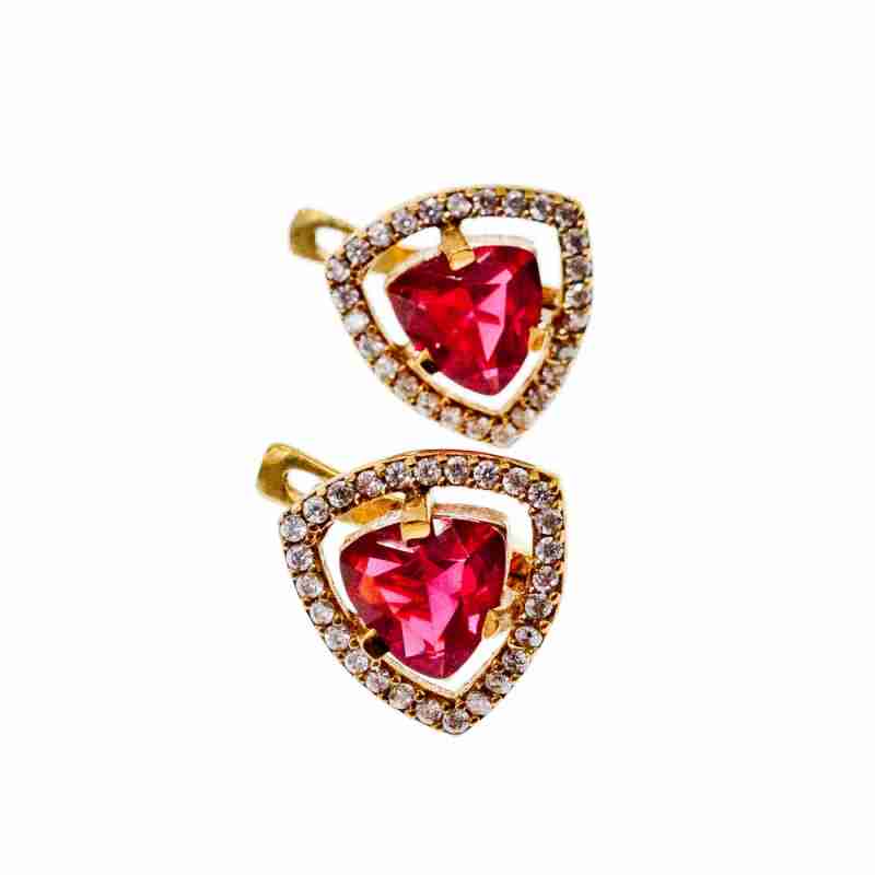 Sky Jewelry Серебряные серьги 925 пробы с Красным камнем Алпанит