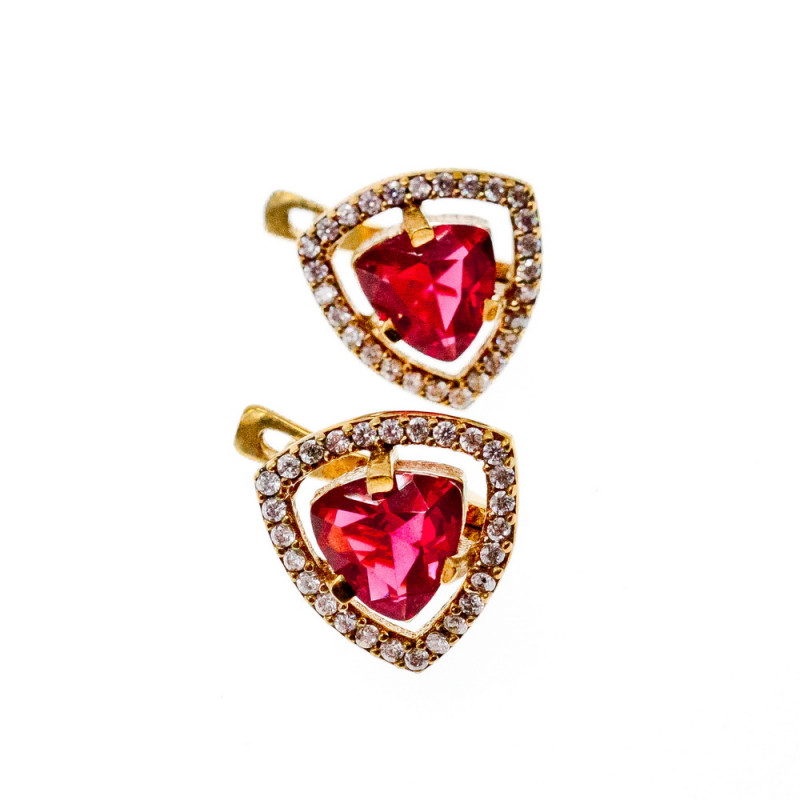 Sky Jewelry Серебряные серьги 925 пробы с Красным камнем Алпанит