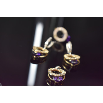 Sky Jewelry Серебряный комплект с Фиолетовым камнем Алпанит