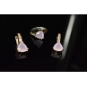 Sky Jewelry Серебряный комплект с нежно-розовым камнем Алпанит