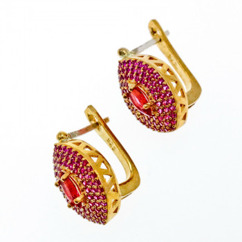 Sky Jewelry Серебряный комплект с камнями Рубеллит