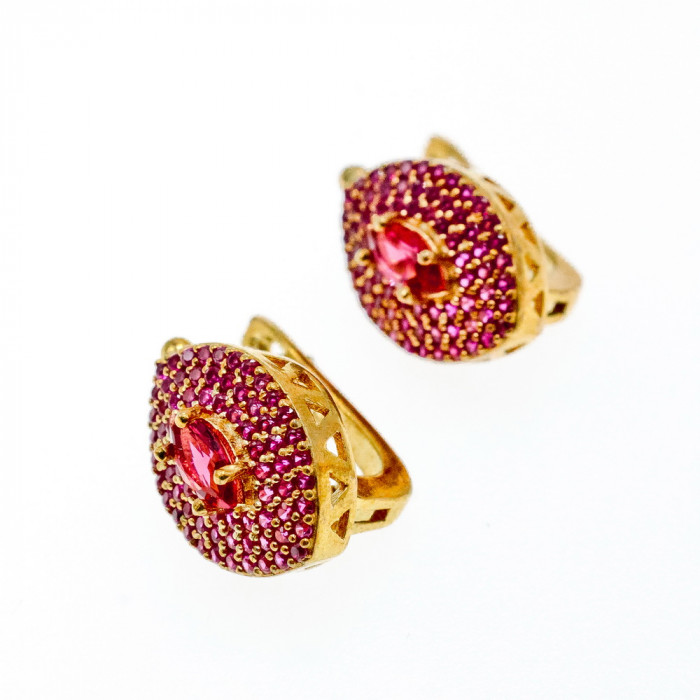 Sky Jewelry Серебряный комплект с камнями Рубеллит