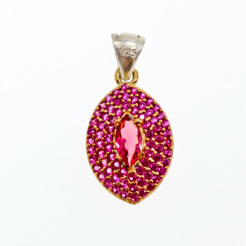 Sky Jewelry Серебряный комплект с камнями Рубеллит