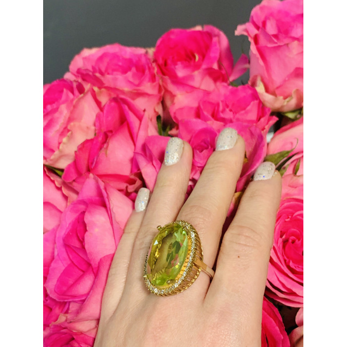 Sky Jewelry Серебряное кольцо 925 пробы с Зеленым камнем Алпанит