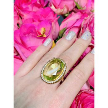 Sky Jewelry Серебряное кольцо 925 пробы с Зеленым камнем Алпанит