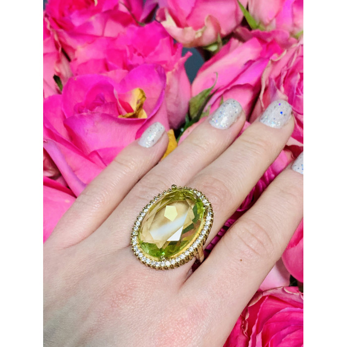 Sky Jewelry Серебряное кольцо 925 пробы с Зеленым камнем Алпанит