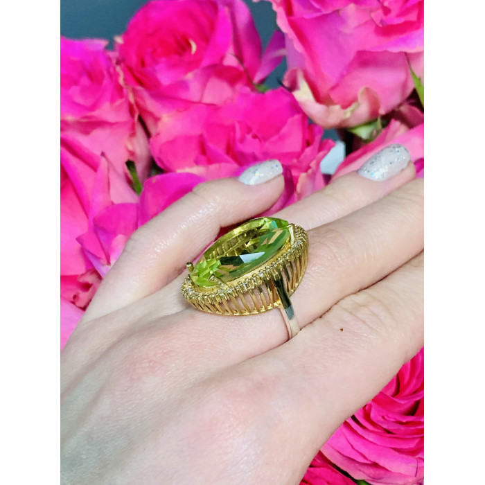 Sky Jewelry Серебряное кольцо 925 пробы с Зеленым камнем Алпанит