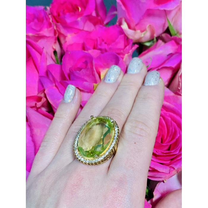 Sky Jewelry Серебряное кольцо 925 пробы с Зеленым камнем Алпанит