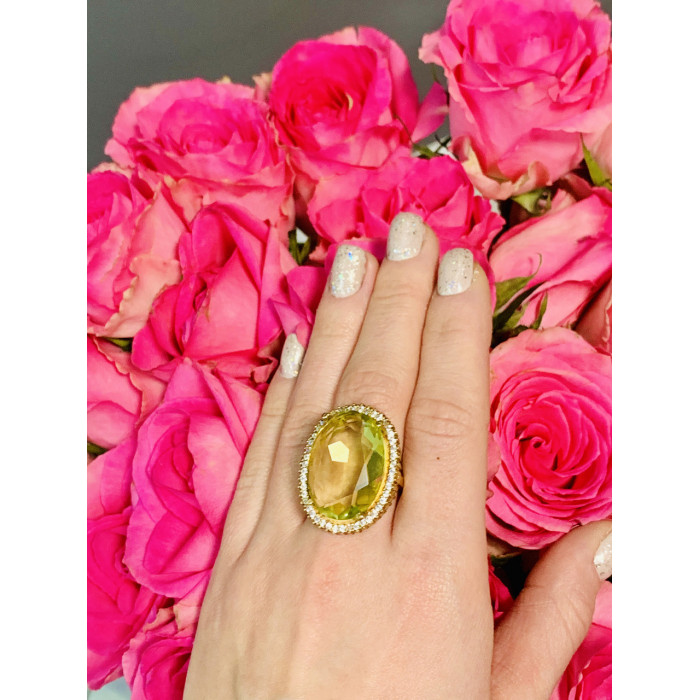 Sky Jewelry Серебряное кольцо 925 пробы с Зеленым камнем Алпанит