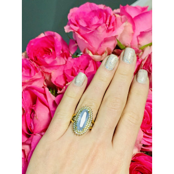 Sky Jewelry Серебряное кольцо 925 пробы с нежно-голубым камнем Алпанит