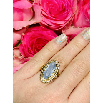 Sky Jewelry Серебряное кольцо 925 пробы с нежно-голубым камнем Алпанит