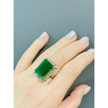 Sky Jewelry Серебряное кольцо с зеленым камнем Алпанит