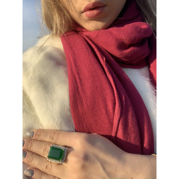 Sky Jewelry Серебряное кольцо с зеленым камнем Алпанит