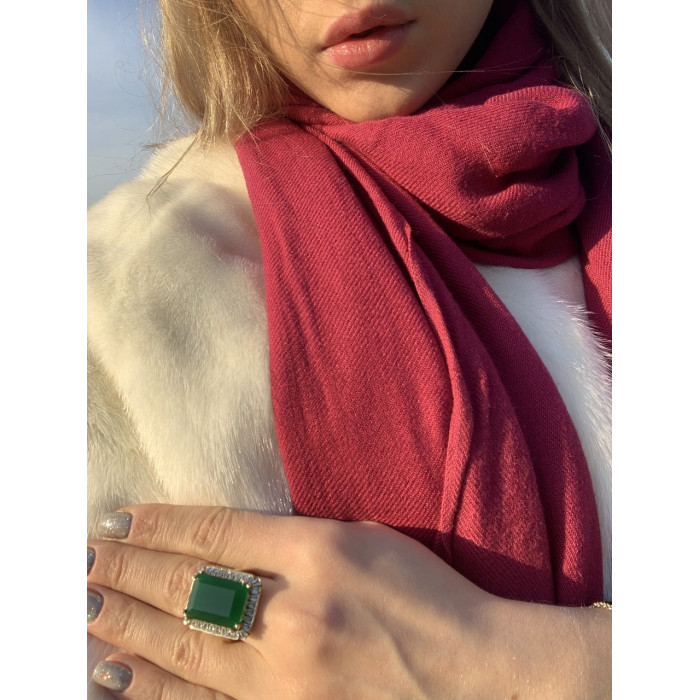 Sky Jewelry Серебряное кольцо с зеленым камнем Алпанит