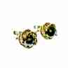 Sky Jewelry Серебряные серьги в позолоте 925 проба с изумрудом