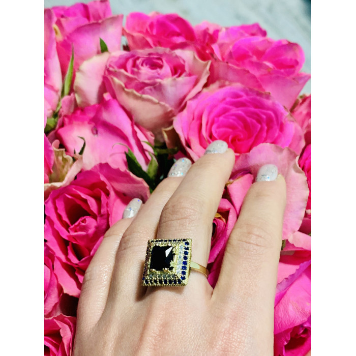 Sky Jewelry Серебряное кольцо 925 проба с Сапфиром