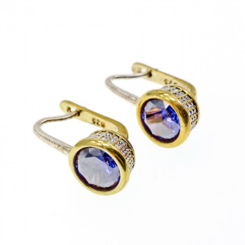 Sky Jewelry Серебряный комплект 925 проба с камнем Танзанит