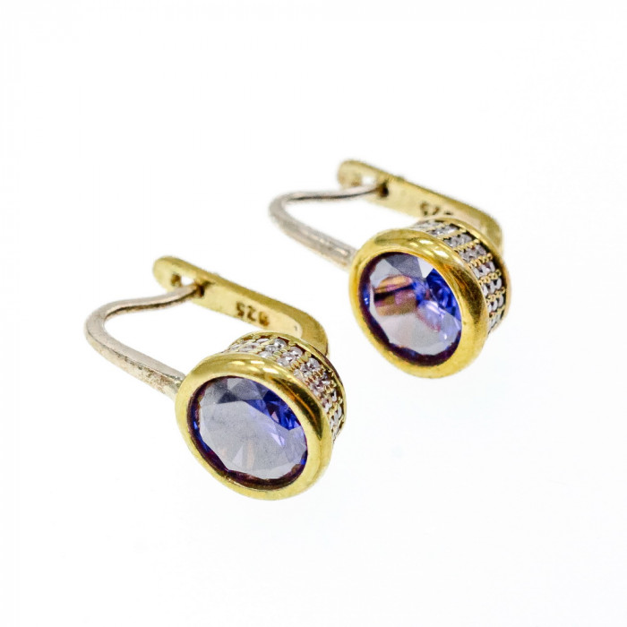 Sky Jewelry Серебряный комплект 925 проба с камнем Танзанит