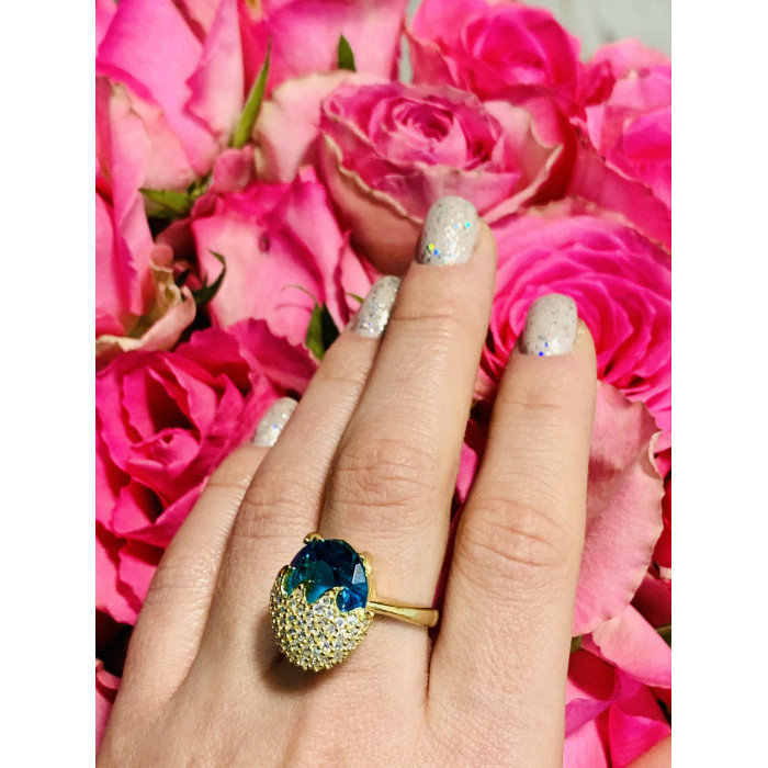 Sky Jewelry Серебряное кольцо с голубым камнем Алпанит