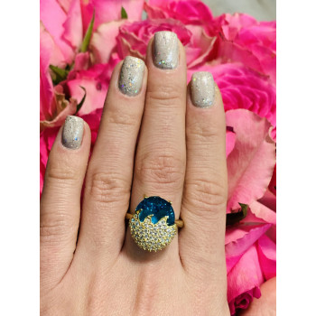 Sky Jewelry Серебряное кольцо с голубым камнем Алпанит