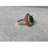 Sky Jewelry Серебряное кольцо с зеленым камнем Алпанит и розовыми камнями Шпинель