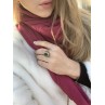 Sky Jewelry Серебряное кольцо с зеленым камнем Алпанит и розовыми камнями Шпинель