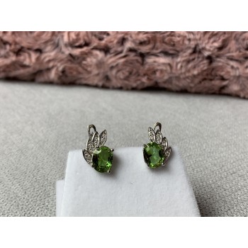 Sky Jewelry Серебряные серьги с камнем Александрит 925 проба