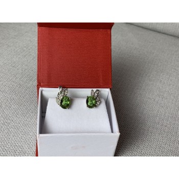 Sky Jewelry Серебряные серьги с камнем Александрит 925 проба