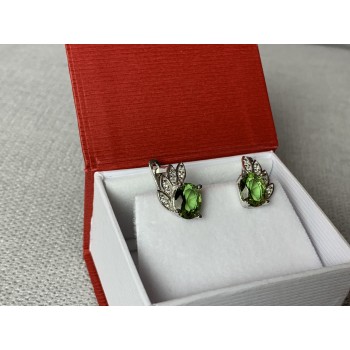 Sky Jewelry Серебряные серьги с камнем Александрит 925 проба