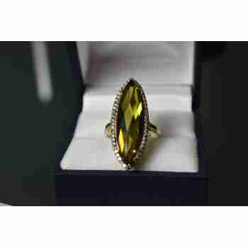 Sky Jewelry Серебряное кольцо 925 пробы с Зеленым Кварцем