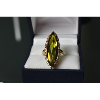 Sky Jewelry Серебряное кольцо 925 пробы с Зеленым Кварцем