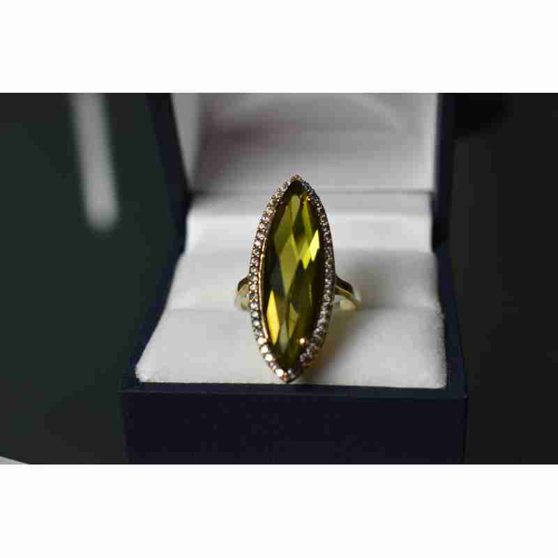 Sky Jewelry Серебряное кольцо 925 пробы с Зеленым Кварцем